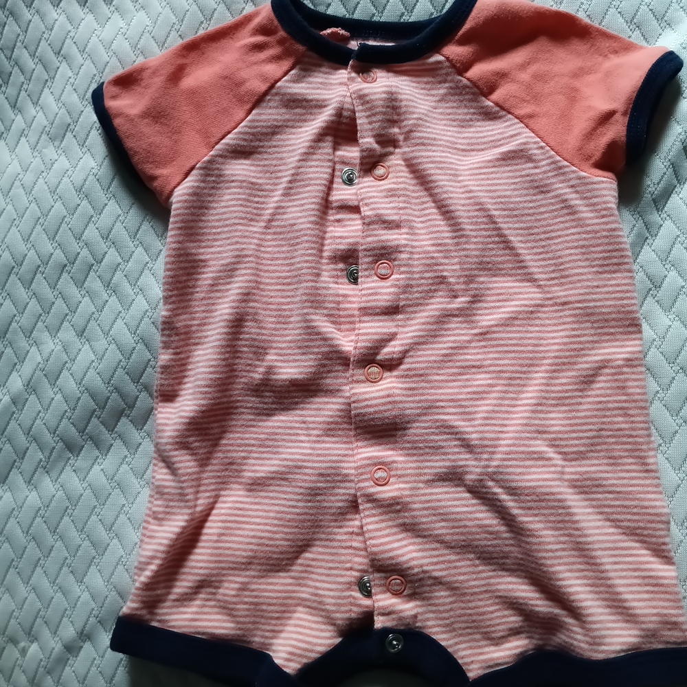 Carter's Pink and Navy Baby Romper